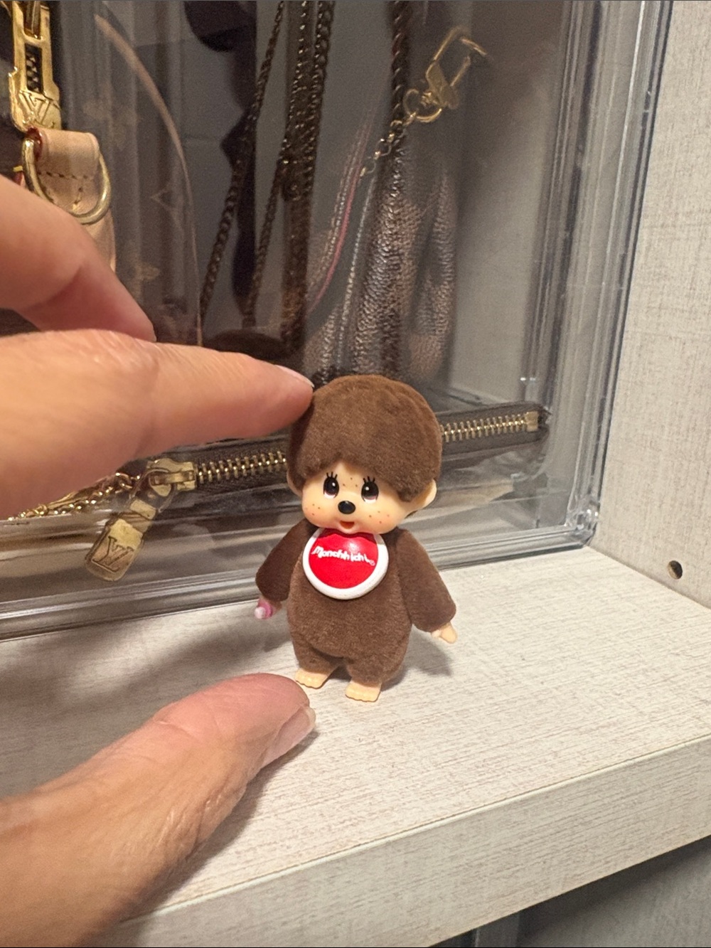 Monchichi Brown Plush Figurine Micro Mini